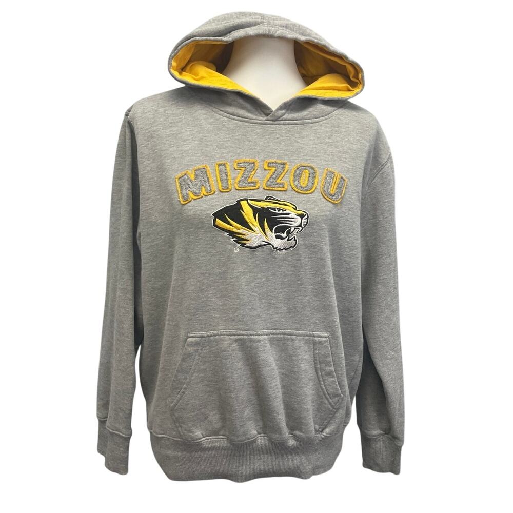 Stadium Athletics Womens Large Mizzou Missouri Long Sleeve Hoodie Sweatshirt